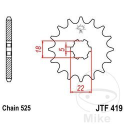 Zębatka przednia JT JTF419.15 (15Z)