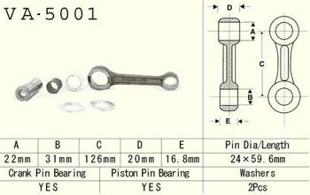 Vesrah Korbowód HONDA CR 250 84-01 GAS GAS NEW EC 250/300 18-19