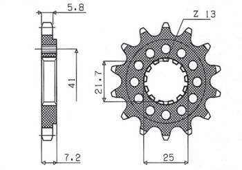 SUNSTAR Zębatka przednia stalowa KAWASAKI ZX-7R/RR 96-03 / ZX-10R 04-15 / SUZUKI GSXR 750 00-15 / SV 1000S 03-06 [15]