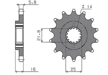 SUNSTAR Zębatka przednia stalowa DUCATI MONSTER 600/750/900 [15]