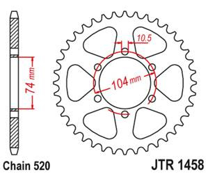 JT Zębatka tylna stalowa [40 zębów] KAWASAKI KL 250 77-78 / KE 250 77-79