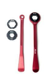 Accel Komplet Czerwonych Łyżek do Opon [23/24cm] z Kluczami [10/13/17/22/27/32mm]
