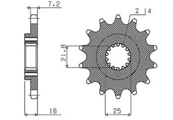 SUNSTAR Zębatka przednia stalowa DUCATI 796/916/944/996 [15]