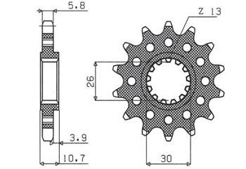 SUNSTAR Zębatka przednia stalowa YAMAHA FZ1 06-14 / R1 04-14 / FJ / XJR [17]