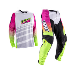 Strój offroadowy bluza i spodnie LEATT Ride Kit Moto 3.5 Retro kolor różowy