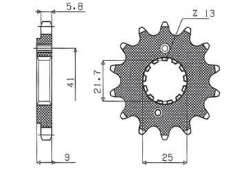 SUNSTAR Zębatka przednia stalowa HONDA XR 600R 91-00 / TRX 400EX /X 05-14 [14]