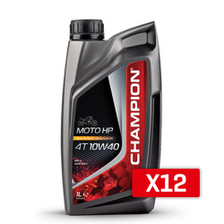 12x CHAMPION Olej silnikowy Moto HP 4T 10W40 1L, półsyntetyczny