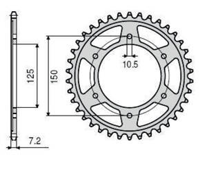 SUNSTAR Zębatka tylna stalowa KTM 950/990/1190 ADVENTURE / R LC8 03-16  [44]