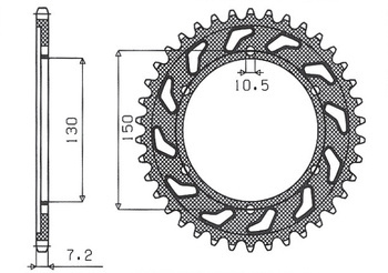 SUNSTAR Zębatka tylna stalowa HONDA XL600V TRANSALP 87-99 / XL700V 08-13 [47]