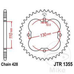 Zębatka tylna stalowa JT JTR1355.48 ilość zębów 48Z
