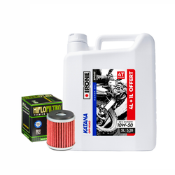 Zestaw serwisowy olej + filtr: Ipone KATANA 10W50 5L + HF207 filtr oleju