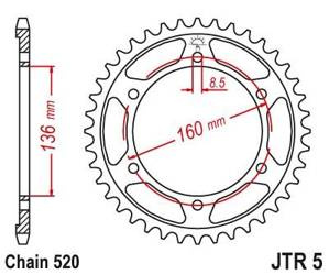 Zębatka tylna stalowa JT JTR5.49 ilość zębów 49Z