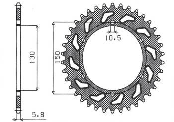 SUNSTAR Zębatka tylna stalowa HONDA NX 650 88-90 / FMX 650 05-08 / XR 600 88-90 [45]