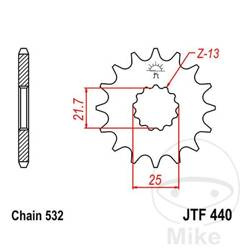 Zębatka przednia JT JTF440.16 (16Z)