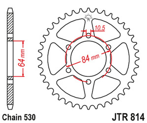 JT Zębatka tylna stalowa [45 zębów] SUZUKI GS 400 77-79 / GSX 400 80-87 / GS 450 80-88