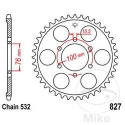Zębatka tylna stalowa JT JTR827.48 ilość zębów 48Z