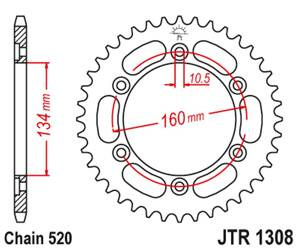 JT Zębatka tylna stalowa [40 zębów] HONDA CBR 600F 01-20 / CBR 900 RR 00-03 / CBR 1000 RR 04-20 / VTR 1000 SP1/SP2 00-06