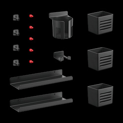 BIKETEC OM Zestaw uchwytów typ 1 do organizera na biurko warsztatowe kolor czarny