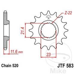 Zębatka przednia JT JTF583.15 (15Z)
