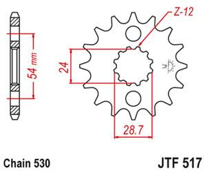 Zębatka przednia JT JTF517.15 (15Z)