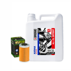 Zestaw serwisowy olej + filtr: Ipone KATANA 10W50 5L + filtr oleju Hiflo HF655