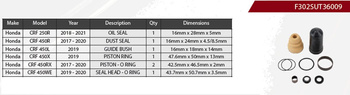 SHOWA Zestaw naprawczy amortyzatora tylnego Showa Honda CRF 250 R '18-'21, CRF 450 R '17-'20, CRF 450 L '19, CRF 450 X '19, CRF 450 RX '17-'20, CRF 450 WE '19-'20