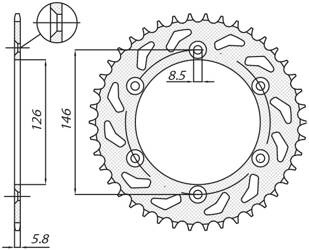 SUNSTAR Zębatka tylna stalowa SUZUKI RM/RMZ [48]