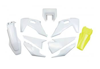 Komplet Plastików UFO dla Husqvarna TE 150 / 250 / 300 '20-'23, FE 250 / 350 / 450 / 501 '20-'23 z Osłoną Lampy kolor biały