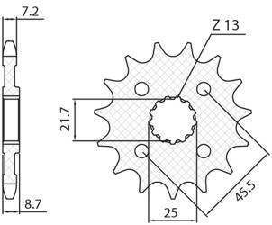 SUNSTAR Zębatka przednia stalowa KAWASAKI Z 1000 07-16 [15]
