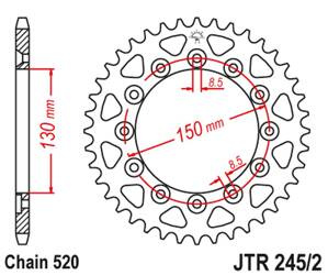 JT Zębatka tylna stalowa [39 zębów] YAMAHA WR 250R 08-20