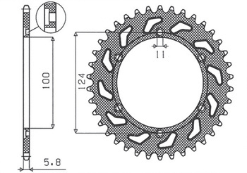 SUNSTAR Zębatka tylna stalowa DUCATI MONSTER 600/620 99-04  [46]