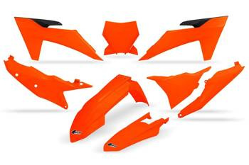 UFO Komplet plastików KTM EXC-F 350 / EXC 300 TBI / EXC-F 250 / EXC 150 TBI / EXC-F 500 / EXC-F 450 / EXC 250 TBI / SX 300 / SX 250 / SX 125 / SX-F 450 / SX-F 350 / SX-F 250 kolor pomarańczowy