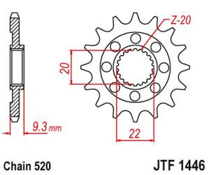 JT Zębatka przednia [13 zębów] KAWASAKI KXF 250 06-17