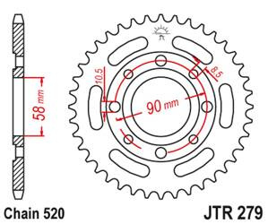 JT Zębatka tylna stalowa [42 zębów] HONDA VT 125C 99-07