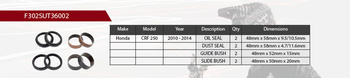 SHOWA Zestaw naprawczy amortyzatora przedniego Showa Honda CRF 250 '10-'14 Uszczelniacze olejowe x 2, pyłowe x 2, panewki x 4, Service kit, Zawieszenie 48mm