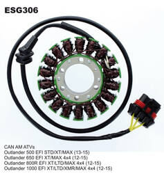 Electrosport Uzwojenie alternatora / stator CAN-AM OUTLANDER 500 13-15 / 650 12-15 / 800/850 12-16 / 1000 12-16 / RENEGADE 800 12-13