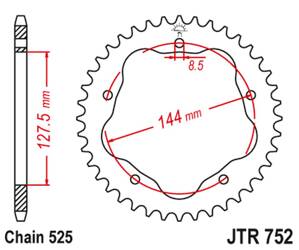 JT Zębatka tylna aluminiowa [36 zębów] DUCATI BIPOSTO 916 94-00 / BIPOSTO/SPS 996 99-01 / 998/S 02-03 / MONSTER 795 12-15 / EVO 848 08-13 / MONSTER 1100 09-13