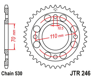 JT Zębatka tylna stalowa [34 zębów] HONDA CB 250 N 78-82 CM/CB 400 N/T/A 78-83