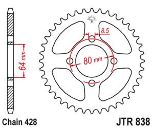 JT Zębatka tylna stalowa [35 zębów] YAMAHA RS 125 75 /