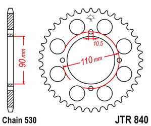 JT Zębatka tylna stalowa [35 zębów] YAMAHA XS 400 82-83 / XS 250 82