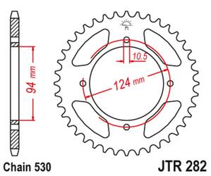 JT Zębatka tylna stalowa [37 zębów] HONDA CB 500F/K 78-80