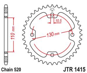 JT Zębatka tylna stalowa [40 zębów] KAWASAKI KFX 450 08-14