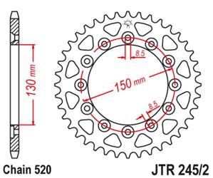 JT Zębatka tylna stalowa [47 zębów] YAMAHA WR 250R 08-20