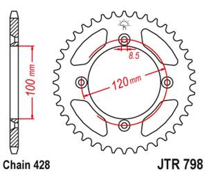 JT Zębatka tylna stalowa [54 zębów] SUZUKI RM 80 83-01 / YAMAHA YZ 85 02-20