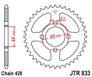 JT Zębatka tylna stalowa [54 zębów] YAMAHA TTR 125 00-01