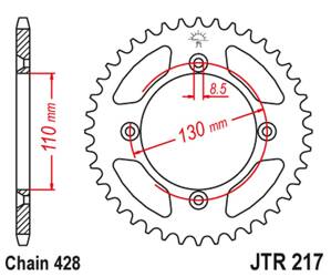 JT Zębatka tylna stalowa [56 zębów] HONDA CR80 86-02 / CR85 03-07