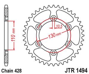 JT Zębatka tylna stalowa [56 zębów] KAWASAKI NINJA 125/Z 125 19