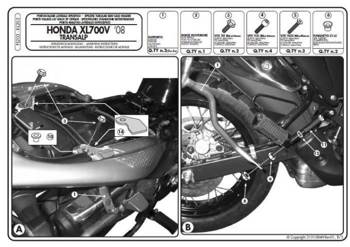 KAPPA stelaż kufrów bocznych MONOKEY Honda XL 700V TRANSALP 08