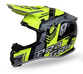 Kask na crossa PROGRIP PG3080 SPIRITS kolor szary,czarny,żółty,fluo