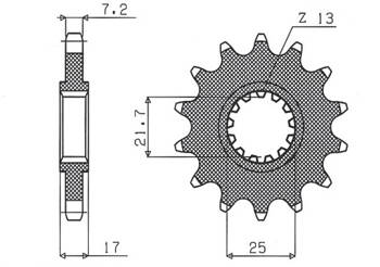 SUNSTAR Zębatka przednia stalowa HONDA CB 500 94-03 / CBF 500 04-08 [15]